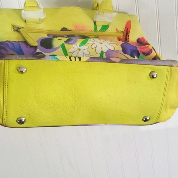 Genuine Leather Handpainted SUKRITI Kolkata Crossbody Handbag - Picture 4 of 7